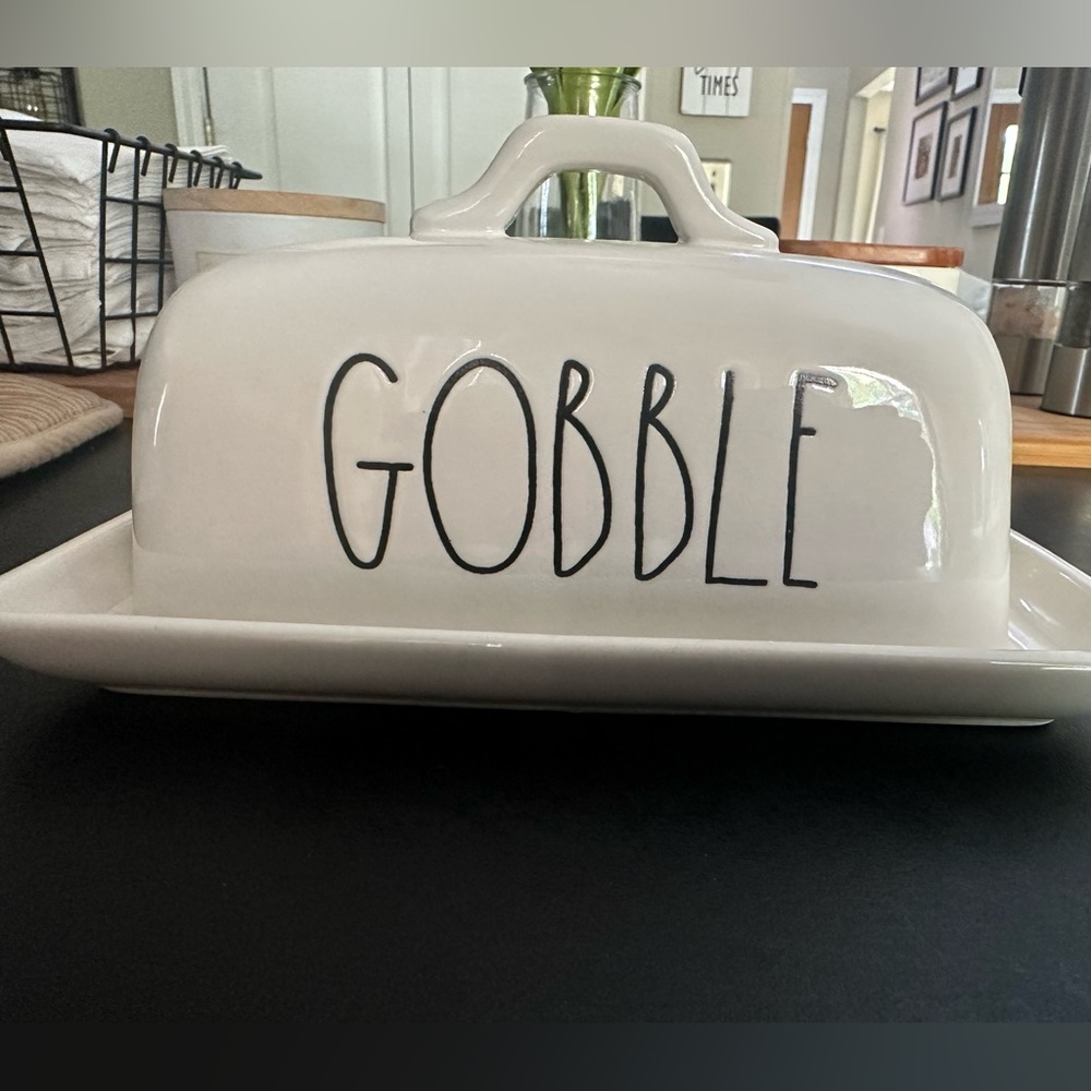 Rae Dunn GOBBLE Butter Dish ~ display only